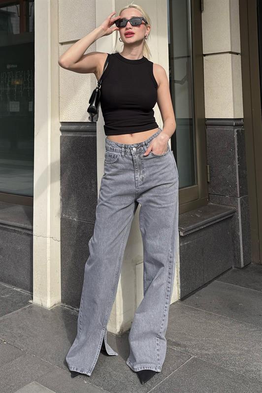 MDX Gray High Waist Slit Women's Jeans MG1384 - Issaquah