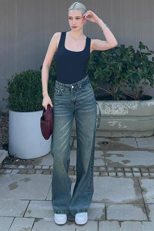 MDX Pale Blue Straight Wide Women's Jeans MG1995 - Bowie