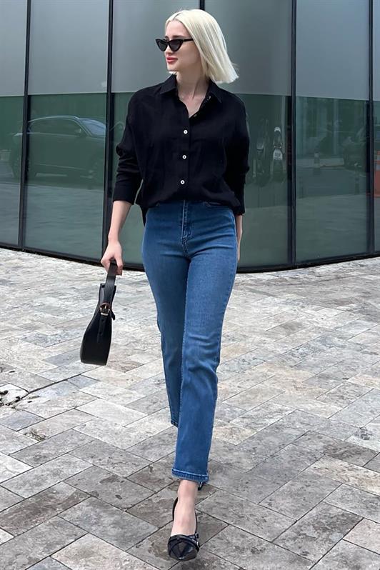 MDX Light Blue Slim Fit Women's Mom Jean MG1738 - Whitley Bay