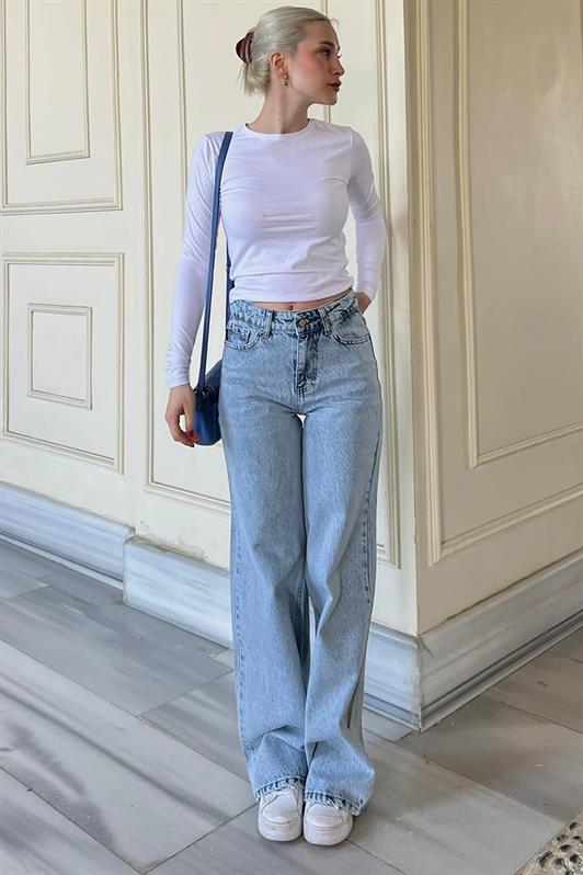 MDX Ice Blue Straight Wide Women's Jeans MG1996 - Vasto
