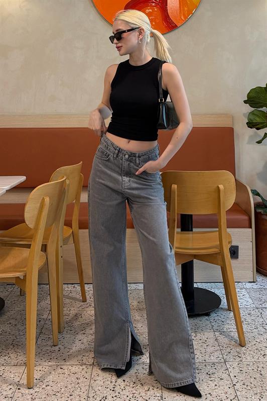 MDX Gray High Waist Slit Women's Jeans MG1384 - Issaquah