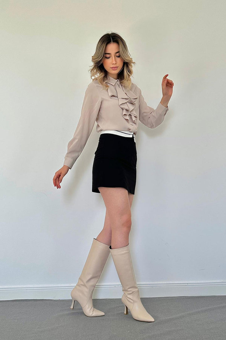ELS Jesica Stone Button Detailed Shirt - Stone - Potsdam