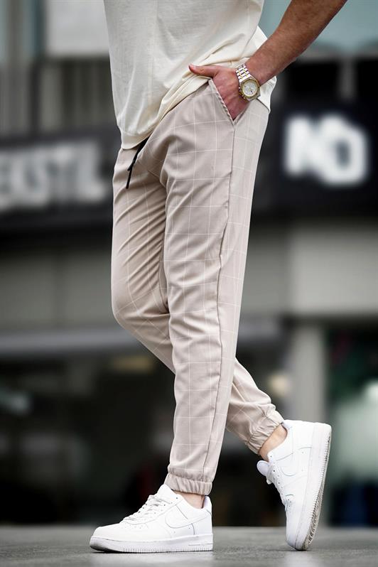MDX Madmext Checkered Beige Jogger Mad4081 - Myrhorod