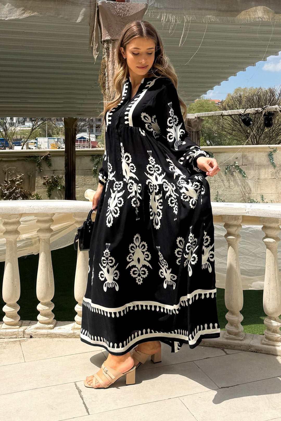 MPL Woman Patterned Dress 2423 - Houten