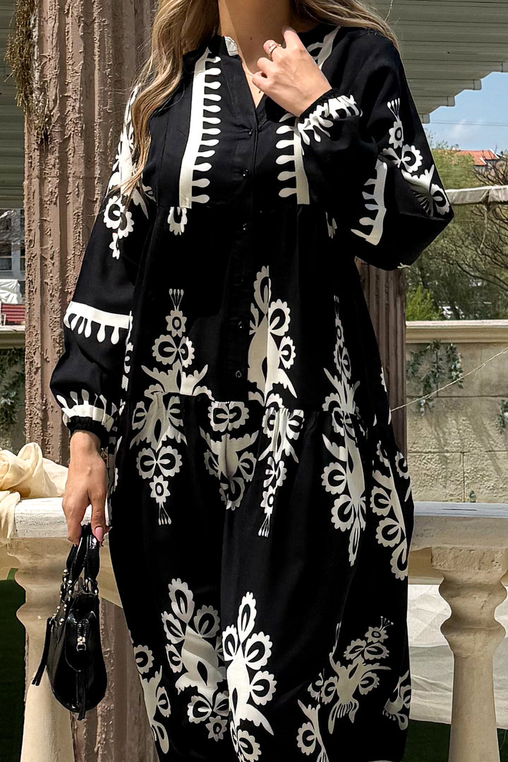 MPL Woman Patterned Dress 2423 - Houten