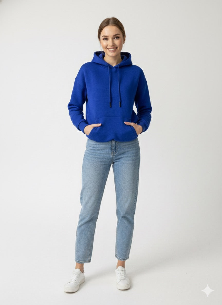MPL Woman Hooded 3 Yarn Crop Sweat - Spruce Grove