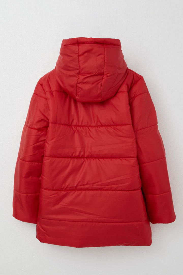 BRE Quilted Boy's Jacket with Inner Fleece Hood 6-9 Years, Red - Buchholz in der Nordheide
