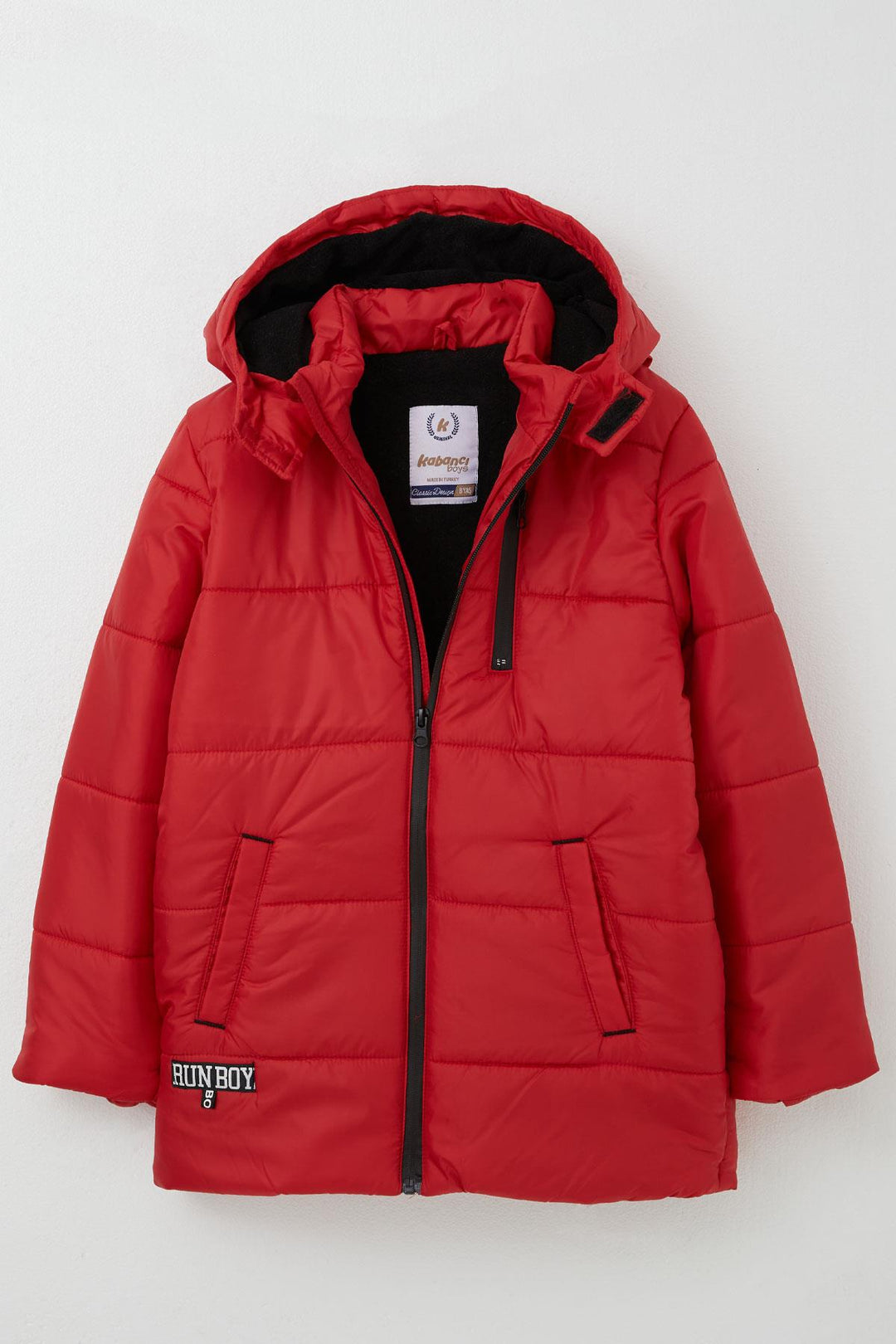 BRE Quilted Boy's Jacket with Inner Fleece Hood 6-9 Years, Red - Buchholz in der Nordheide