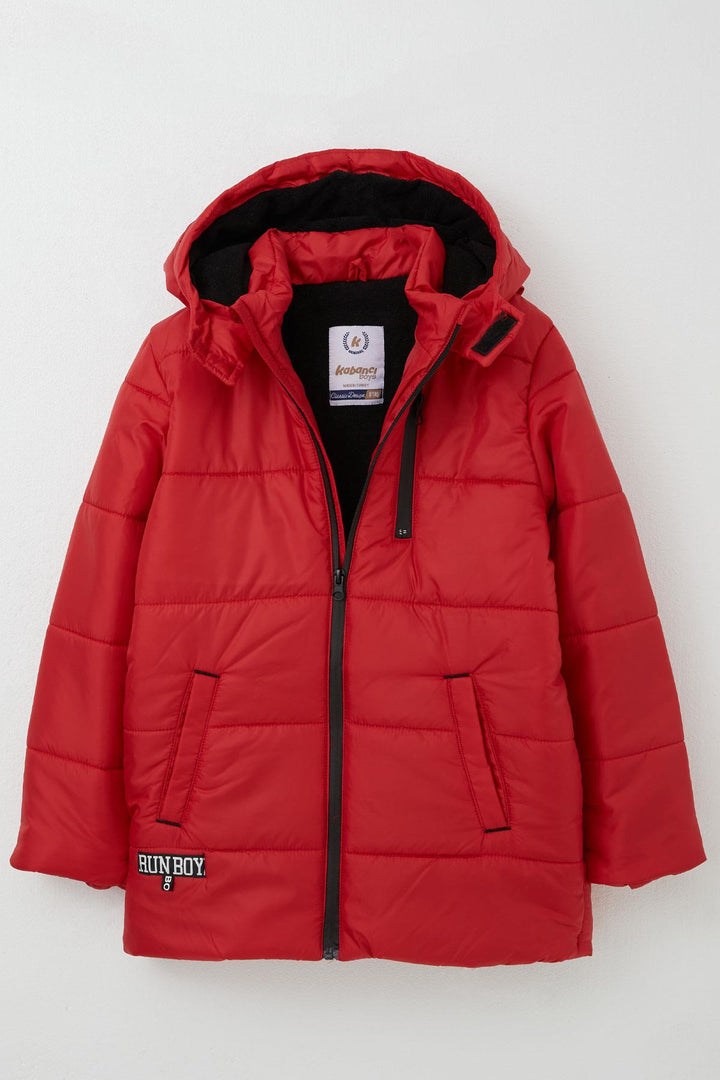 BRE Quilted Boy's Jacket with Inner Fleece Hood 6-9 Years, Red - Buchholz in der Nordheide