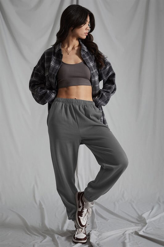 MDX Woman Anthracite Elastic Waist Oversized Sweatpants MG1235 - Águeda