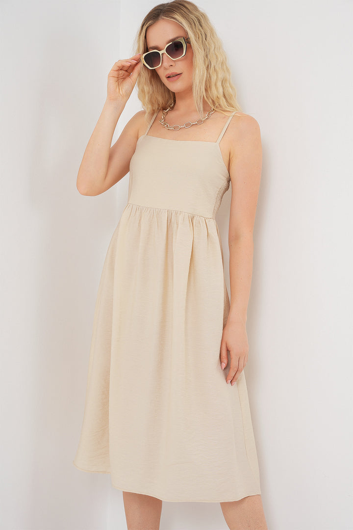 BGD Women Woman's Strappy Ayrobin Dress 2565 - Cream - Salamanca