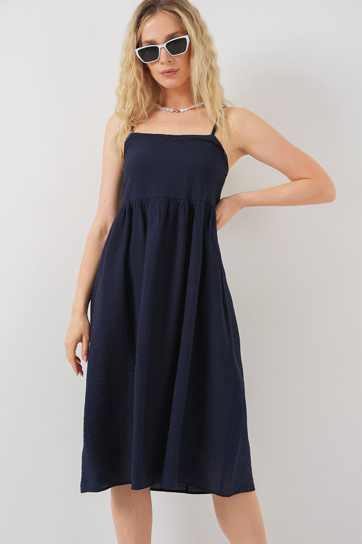 BGD Women Women's Strappy Ayrobin Dress 2565 - Navy Blue - Martina Franca