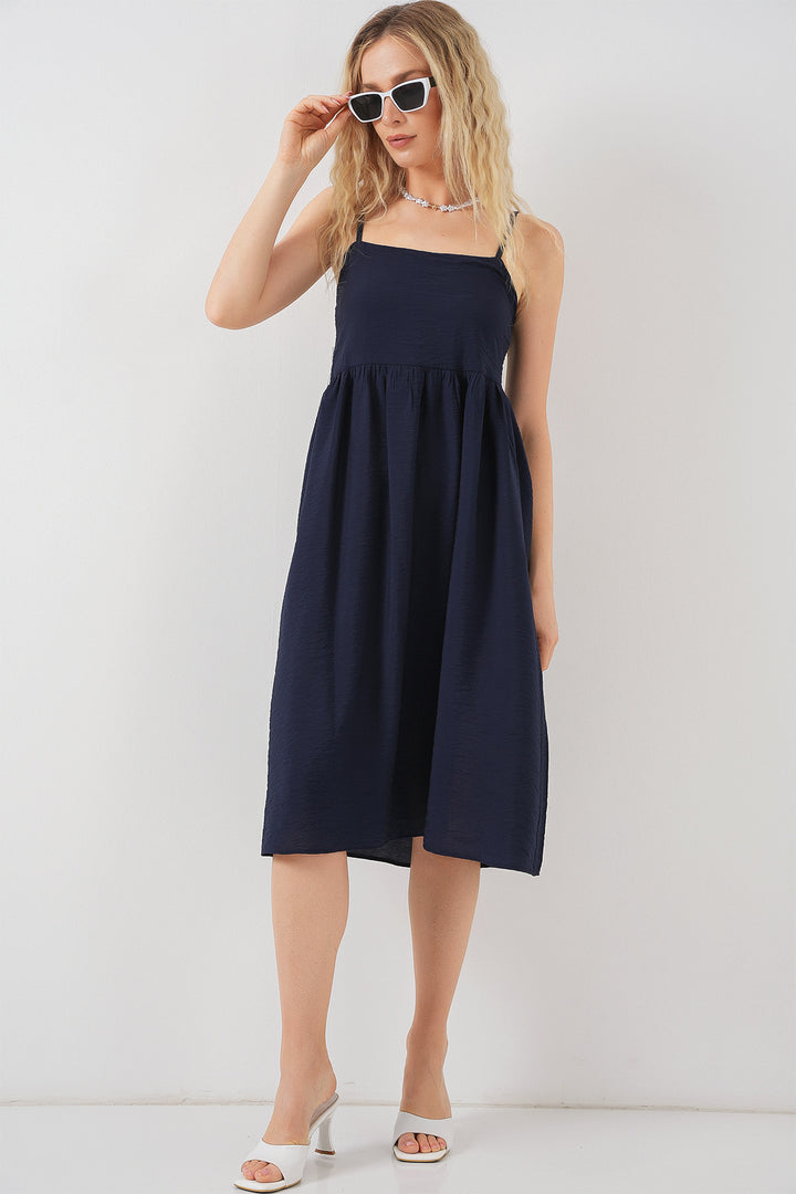 BGD Women Women's Strappy Ayrobin Dress 2565 - Navy Blue - Martina Franca