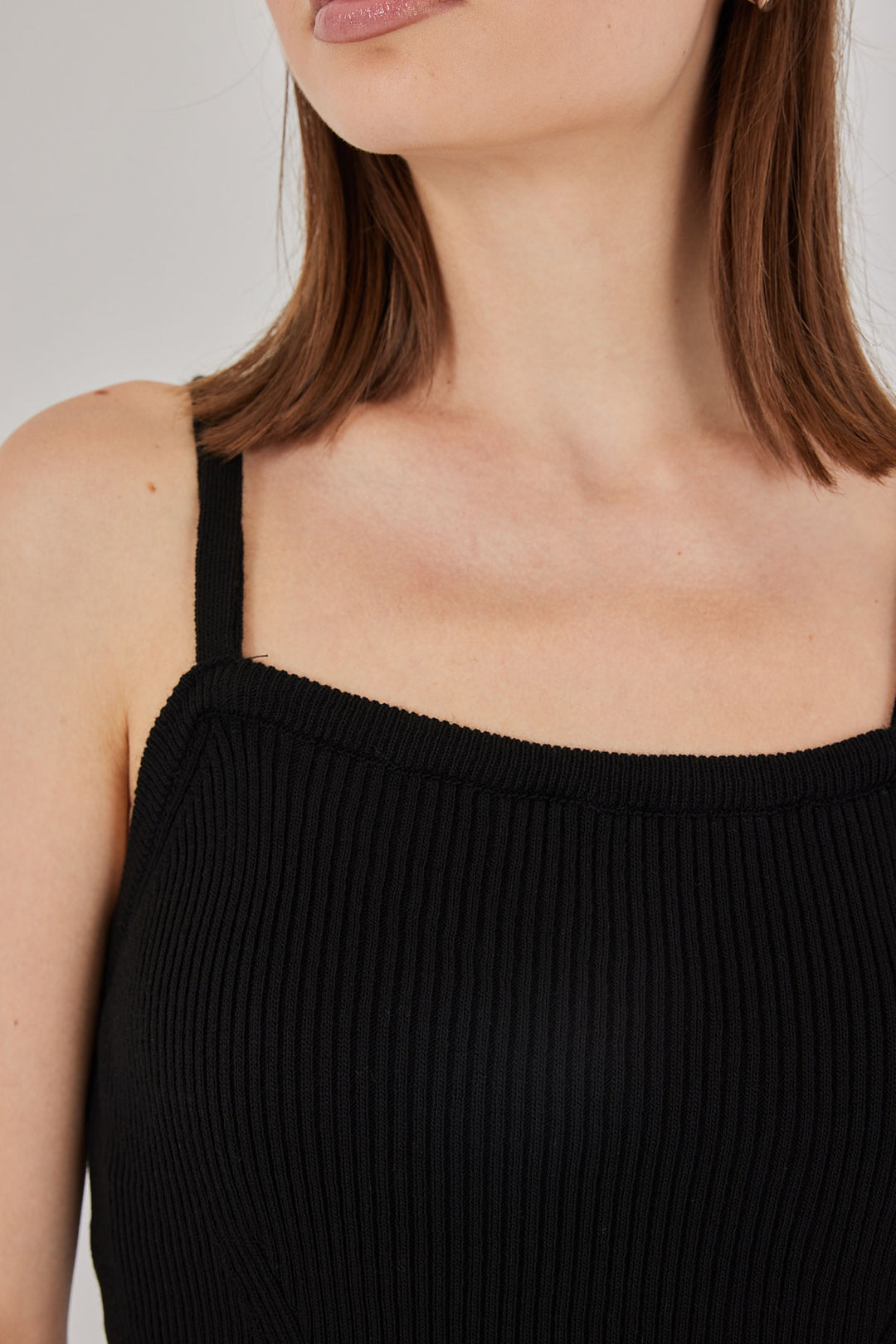 BGD Women Women's Strappy Crop Top Blouse 15934 - Black - Temecula