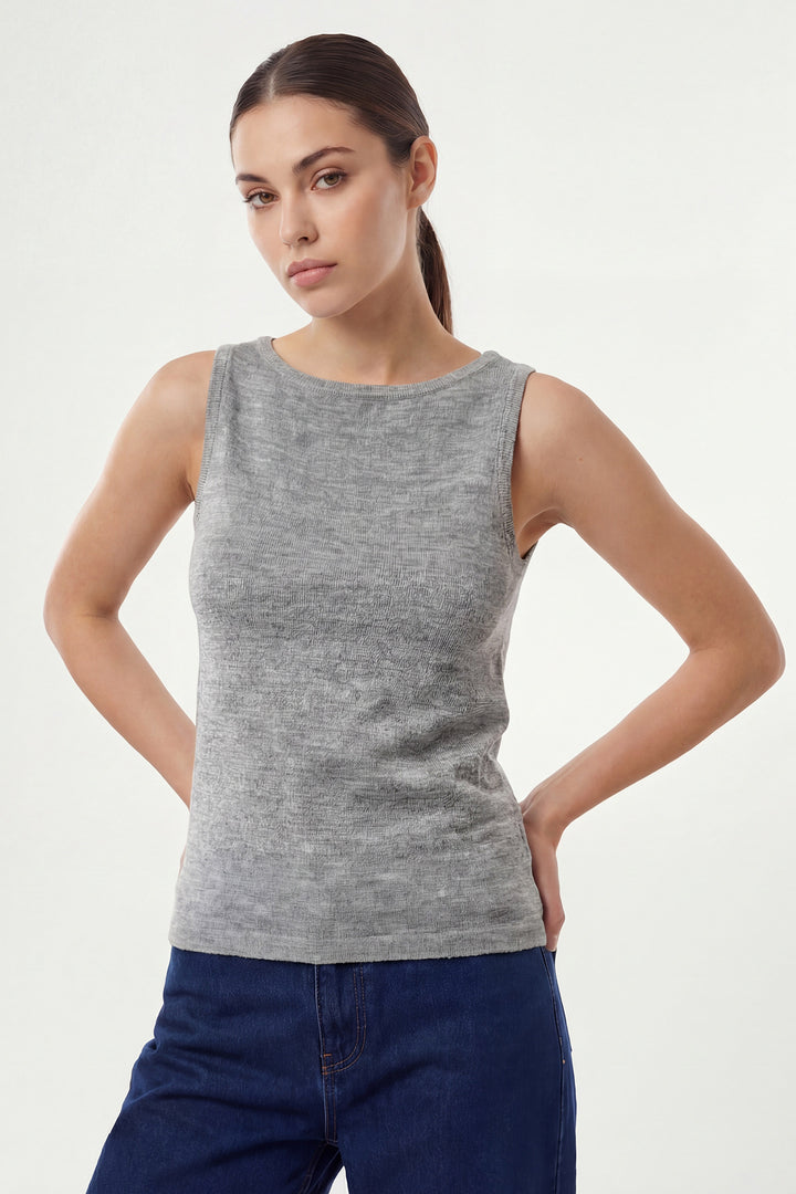 BGD Women Kadın Askılı Örme Atlet 15935 - Gri - Bloomington