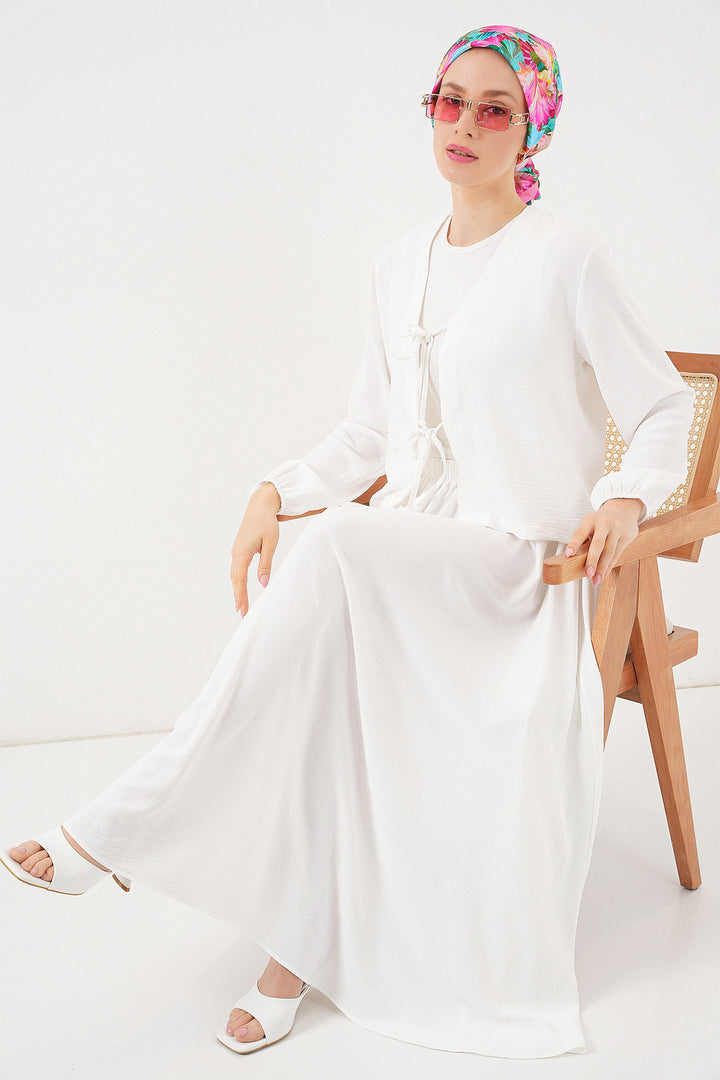 BGD Women Woman Ayrobin Kimono Skirt Suit 8047 - White - Baia Mare