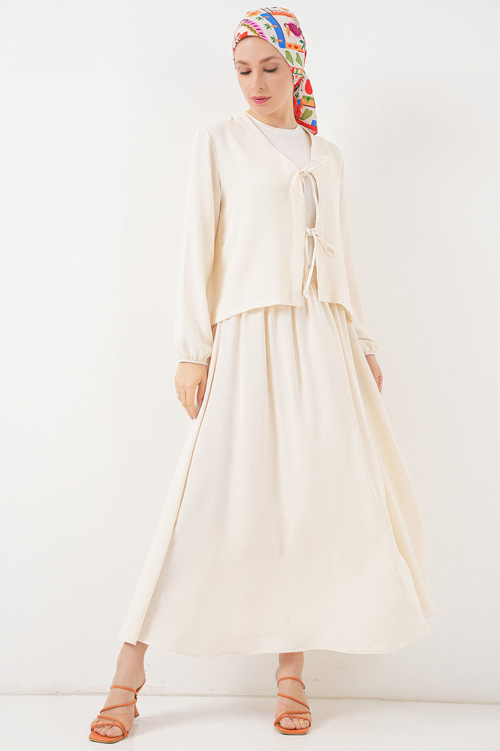 BGD Women Woman Ayrobin Kimono Skirt Two Piece Set 8047 - Ecru - Roy