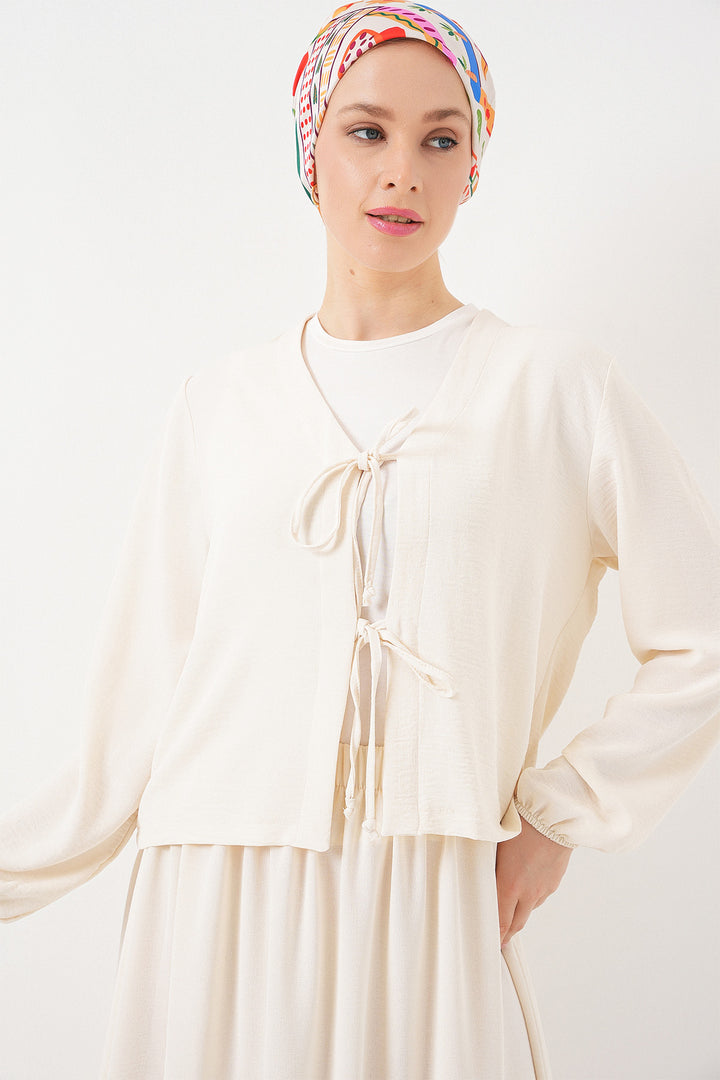 BGD Women Woman Ayrobin Kimono Skirt Two Piece Set 8047 - Ecru - Roy