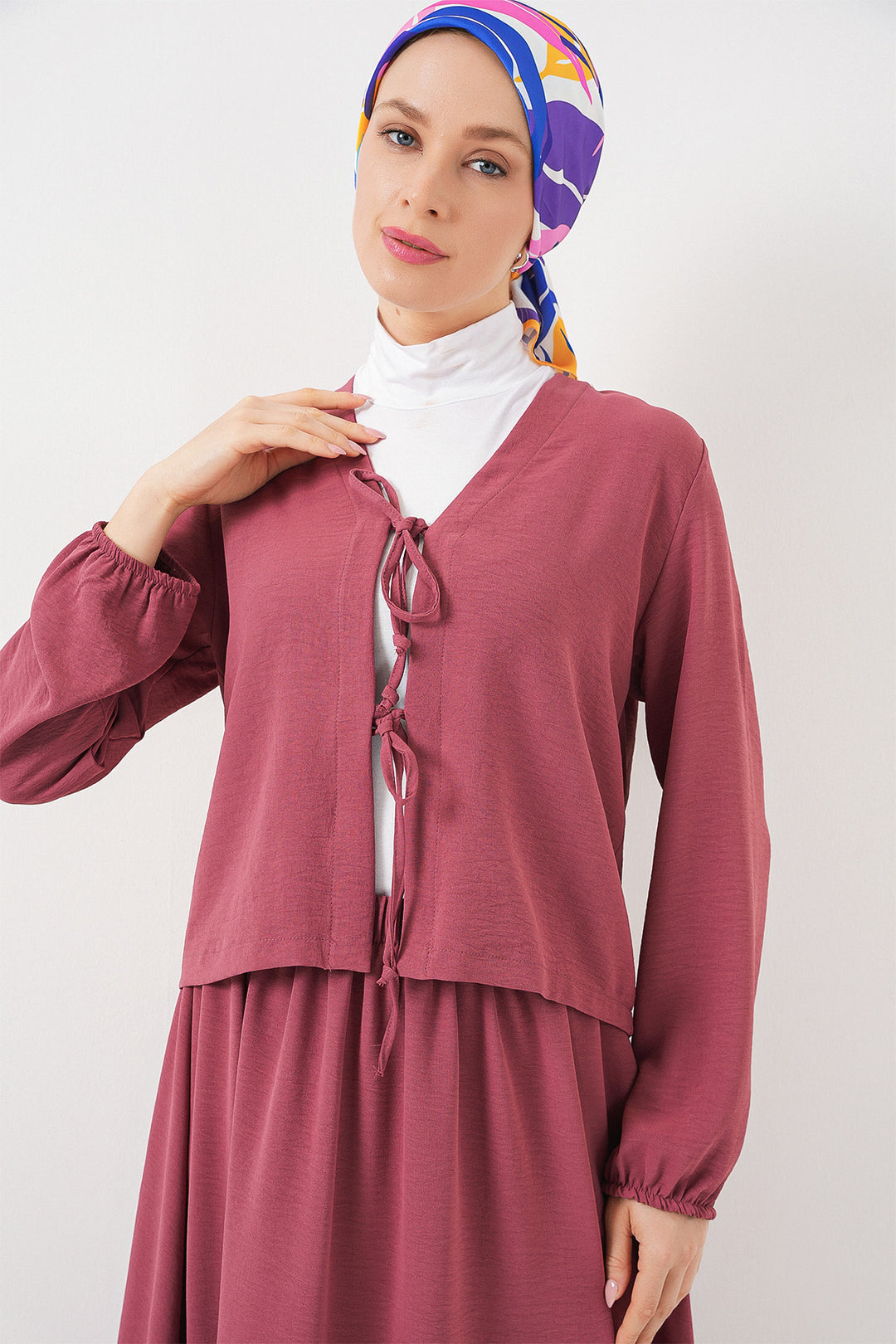 BGD Women Woman Ayrobin Kimono Skirt Two Piece Set 8047 - Rose Pink - Wildomar