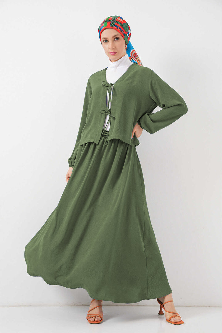 BGD Women Woman Ayrobin Kimono Skirt Two Piece Set 8047 - Khaki - Lynwood