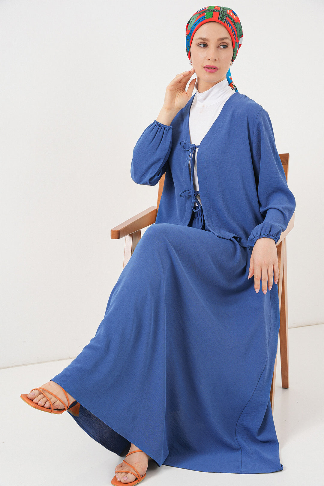 BGD Women Woman Ayrobin Kimono Skirt Two Piece Set 8047 - Indigo - Murcia