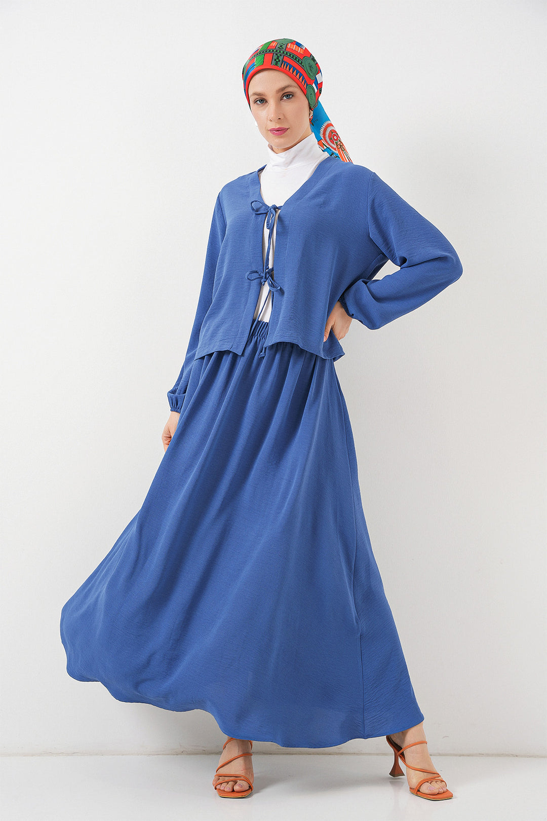 BGD Women Woman Ayrobin Kimono Skirt Two Piece Set 8047 - Indigo - Murcia