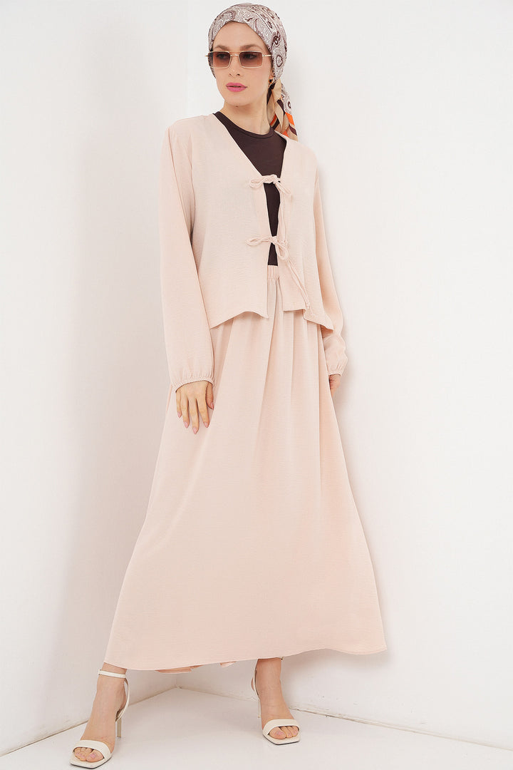 BGD Women Woman Ayrobin Kimono Skirt Set 8047 - Cream - Compiègne