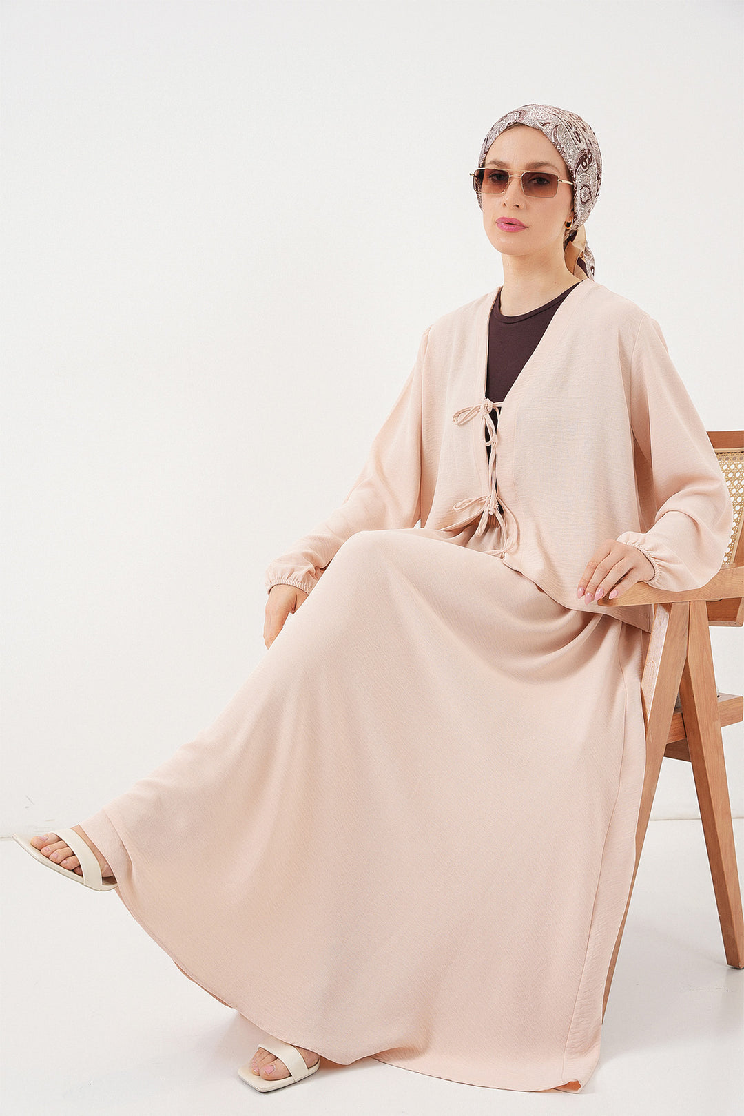 BGD Women Woman Ayrobin Kimono Skirt Set 8047 - Cream - Compiègne