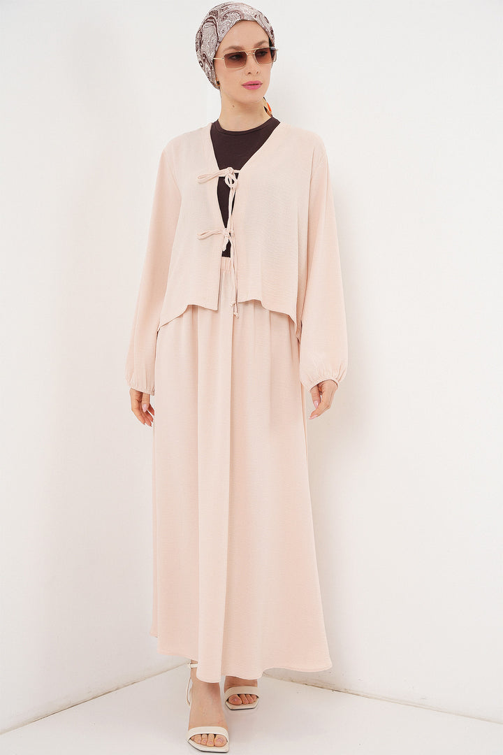 BGD Women Woman Ayrobin Kimono Skirt Set 8047 - Cream - Compiègne