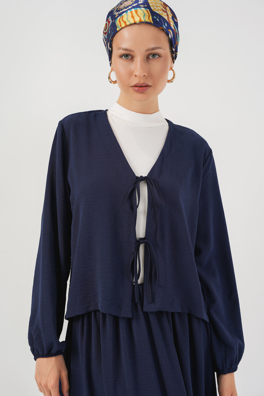 BGD Women Woman Ayrobin Kimono Skirt Two-Piece Set 8047 - Navy Blue - Montebello
