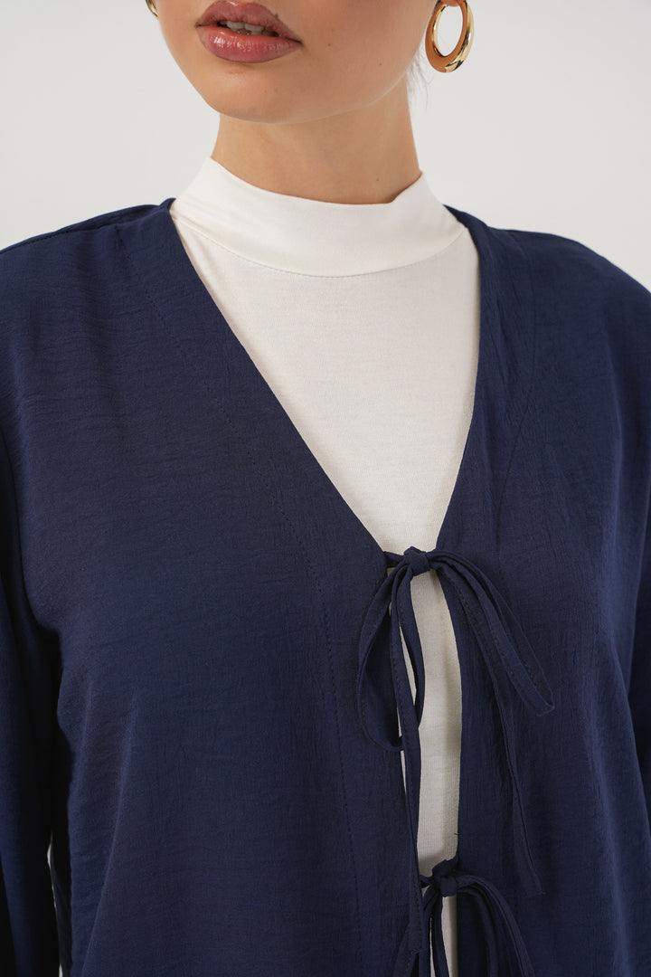 BGD Women Woman Ayrobin Kimono Skirt Two-Piece Set 8047 - Navy Blue - Montebello