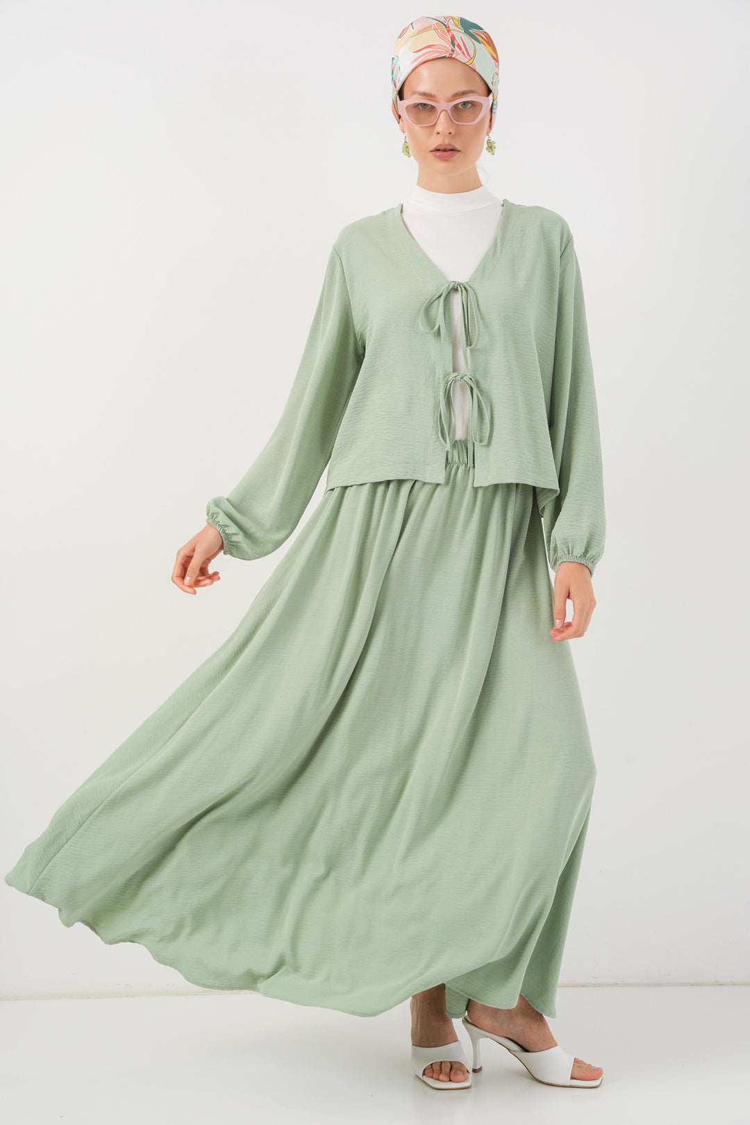 BGD Women Woman Ayrobin Kimono Skirt Two-Piece Set 8047 - Mint - Cologno Monzese