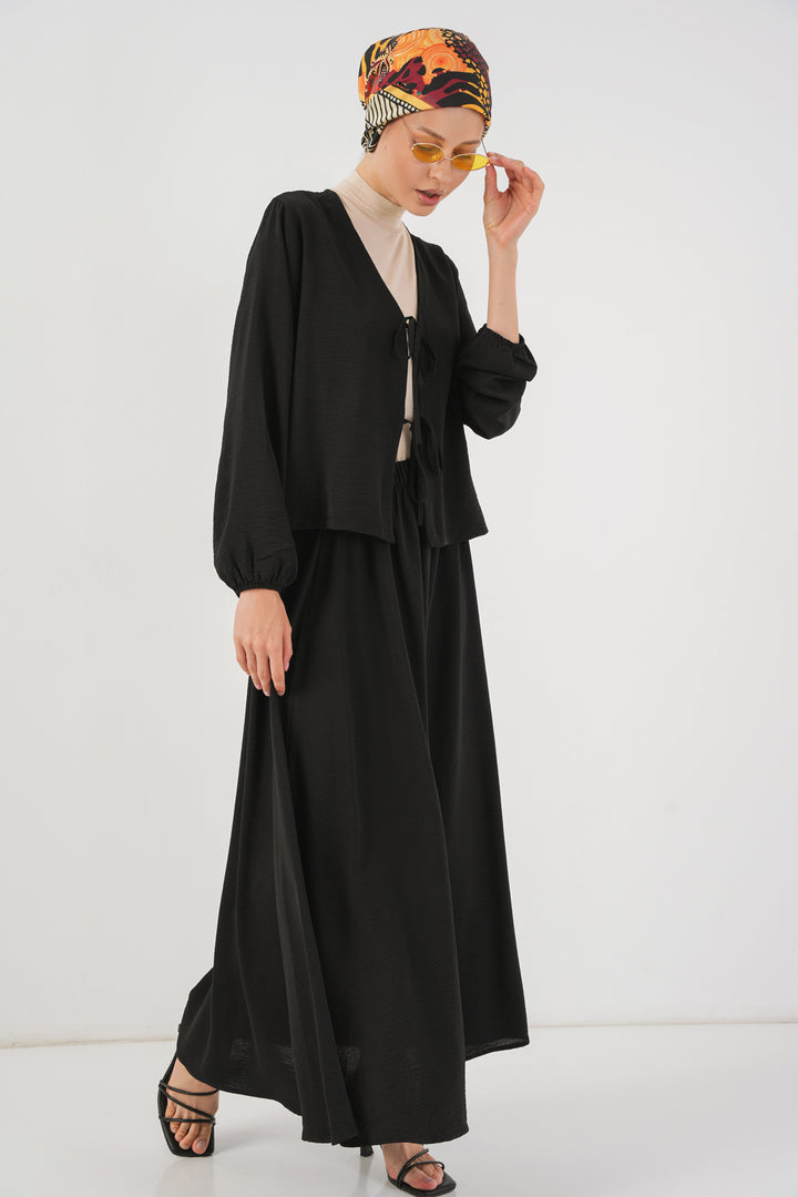 BGD Women Woman Ayrobin Kimono Skirt Two-Piece Set 8047 - Black - Pomezia
