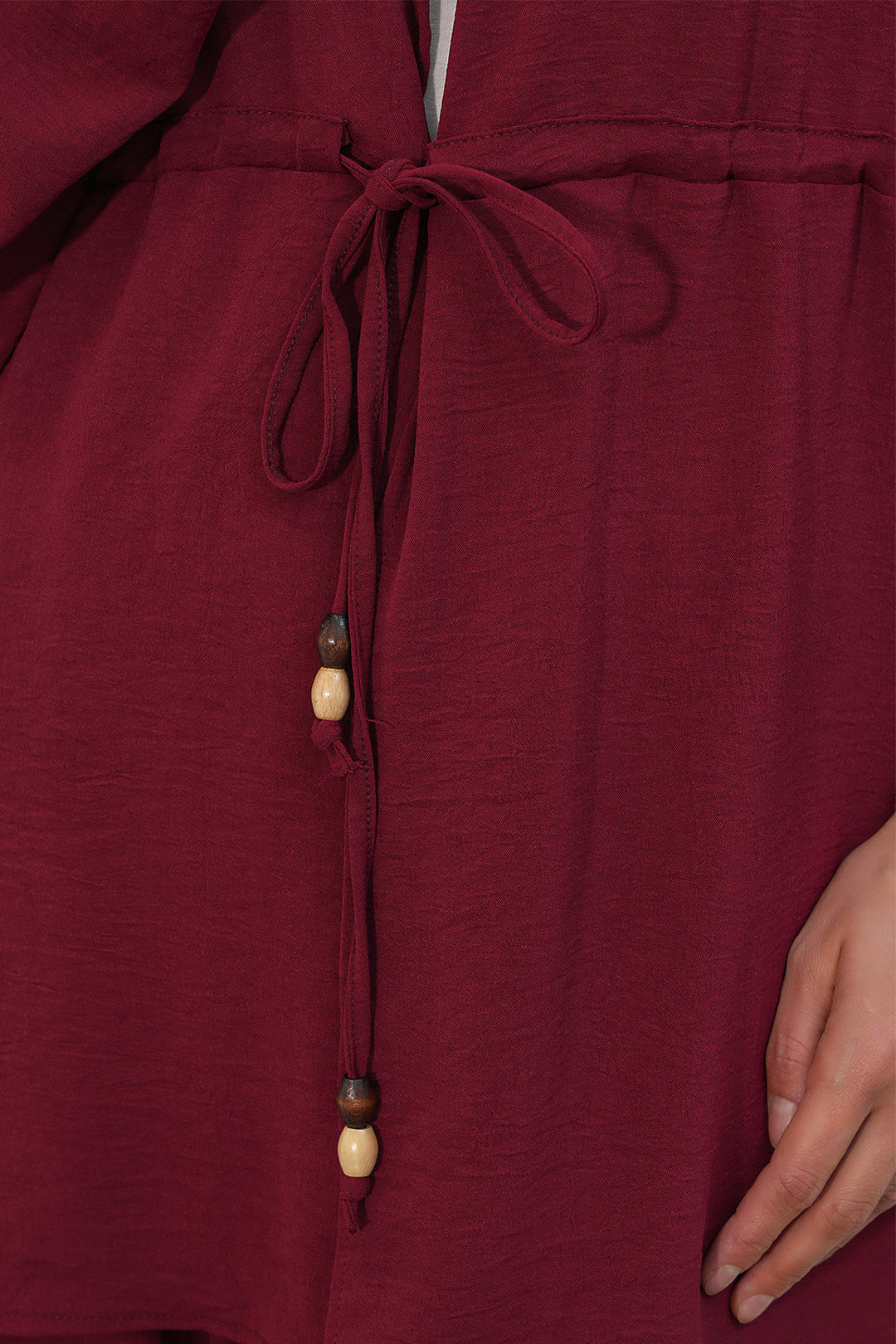 BGD Women Kadın Ayrobin Kimono Pantolon İkili Takım 30101 - Bordo - Kateríni