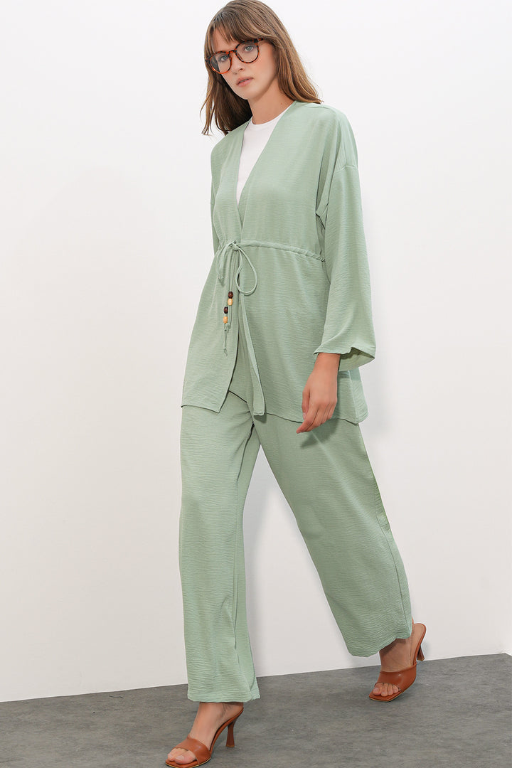BGD Women Kadın Ayrobin Kimono Pantolon İkili Takım 30101 - E.Yeşil - Salzburg