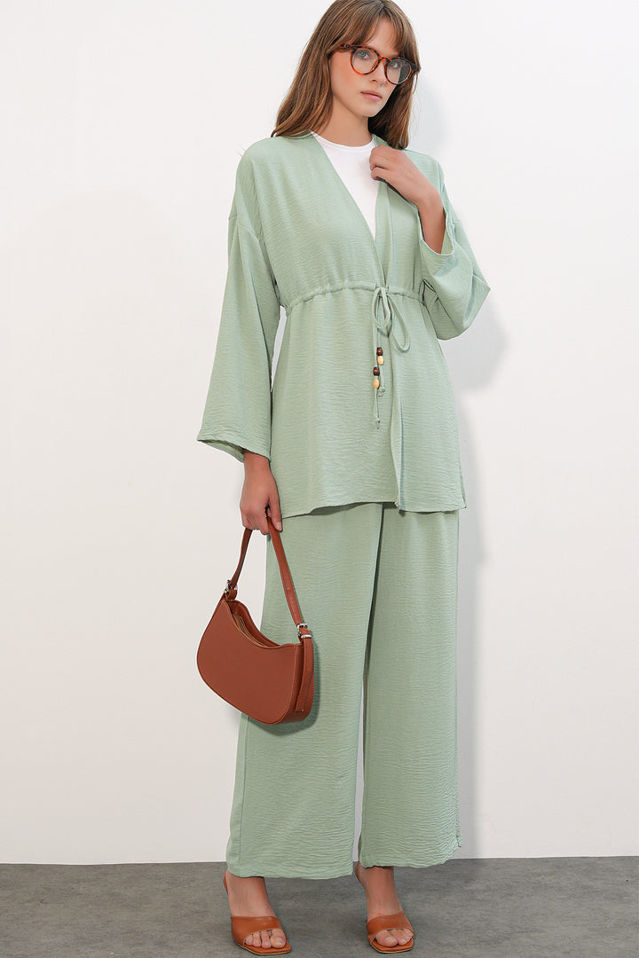 BGD Women Kadın Ayrobin Kimono Pantolon İkili Takım 30101 - E.Yeşil - Salzburg