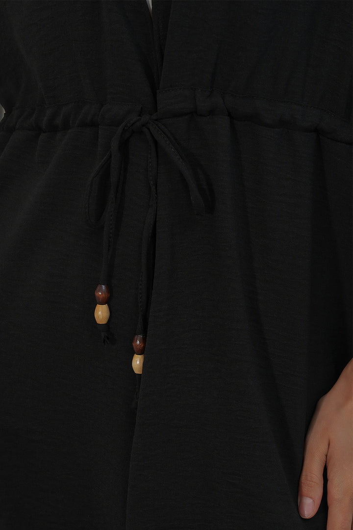 BGD Women Kadın Ayrobin Kimono Pantolon İkili Takım 30101 - Siyah - Lynn