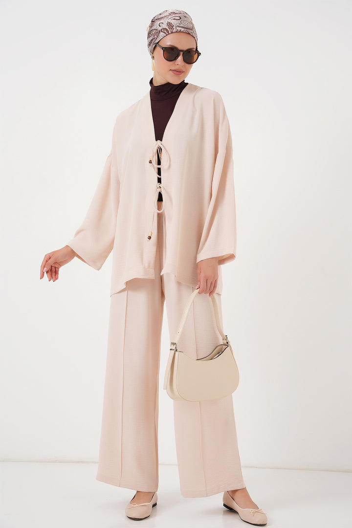 BGD Women Woman Ayrobin Kimono Pantsuit Set 6739 - Cream - Tenosique