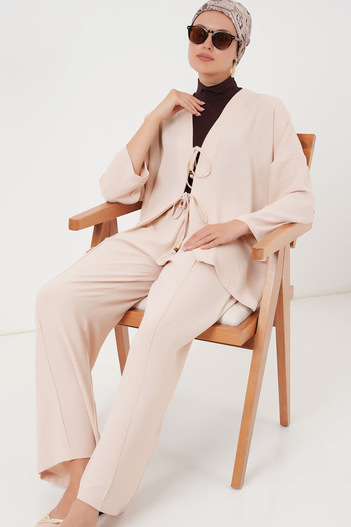 BGD Women Woman Ayrobin Kimono Pantsuit Set 6739 - Cream - Tenosique