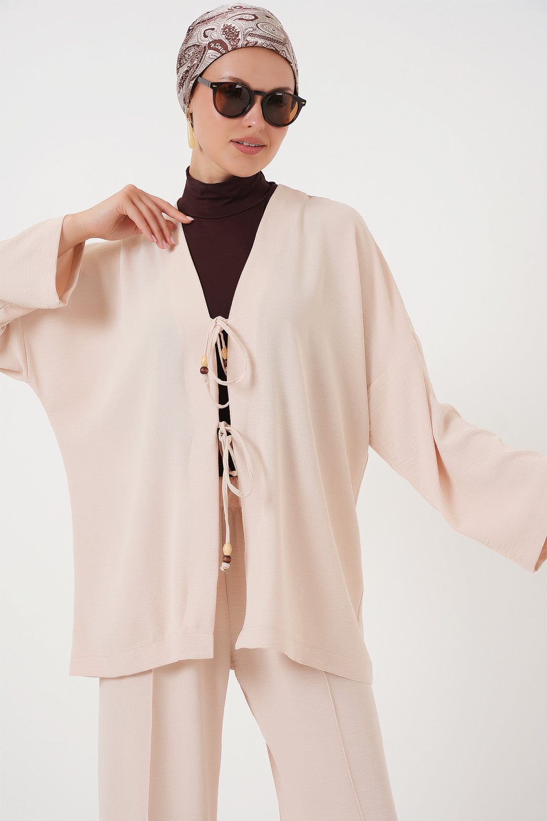 BGD Women Woman Ayrobin Kimono Pantsuit Set 6739 - Cream - Tenosique