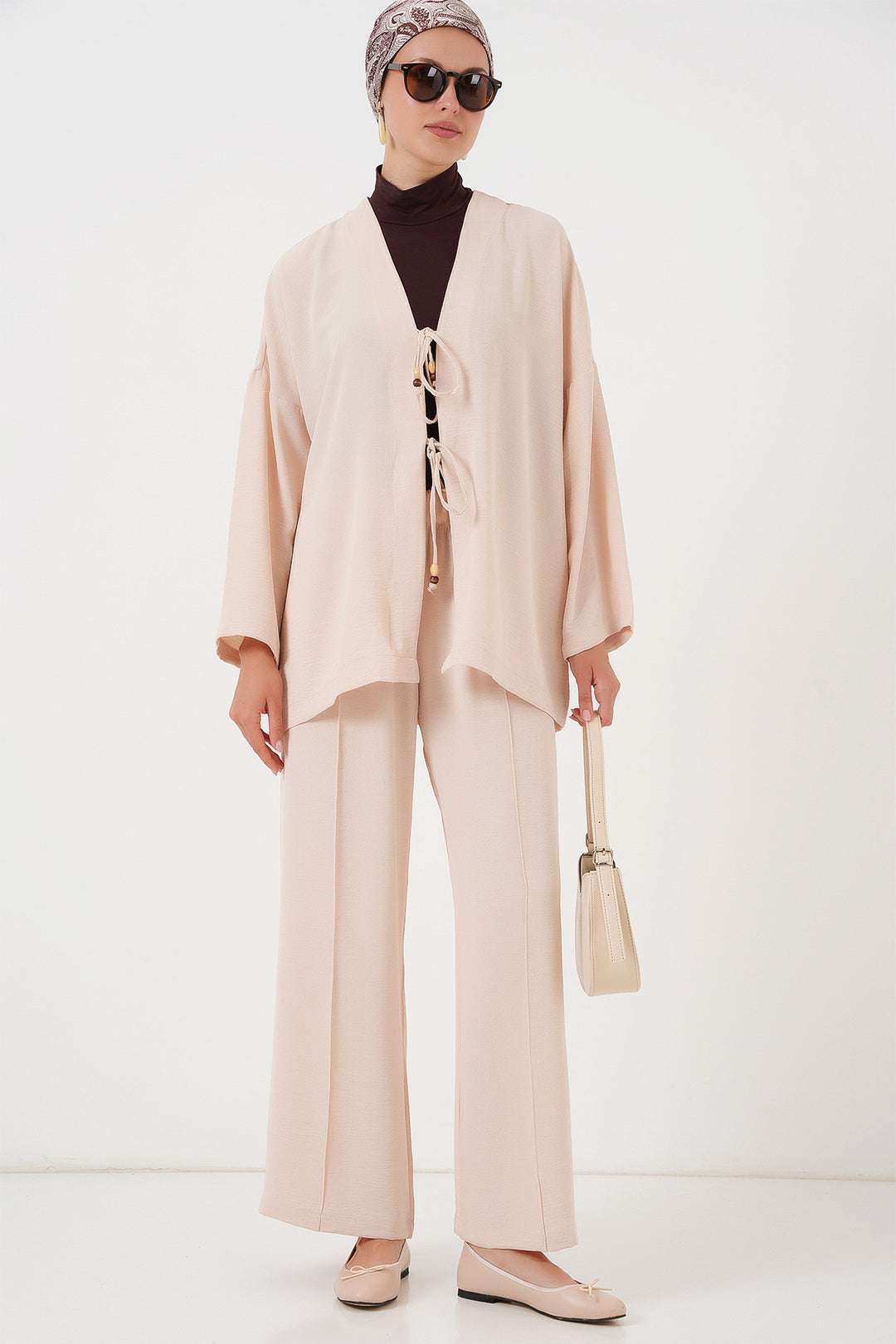 BGD Women Woman Ayrobin Kimono Pantsuit Set 6739 - Cream - Tenosique