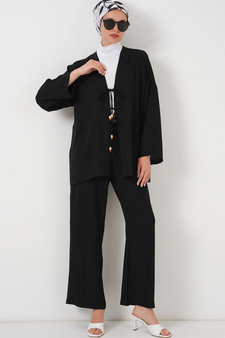 BGD Women Woman Ayrobin Kimono Pantsuit Set 6739 - Black - Câmara de Lobos
