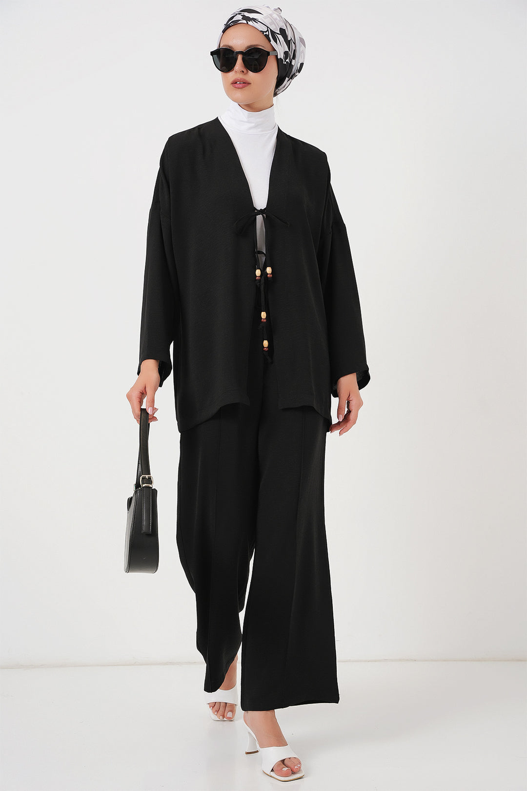 BGD Women Woman Ayrobin Kimono Pantsuit Set 6739 - Black - Câmara de Lobos