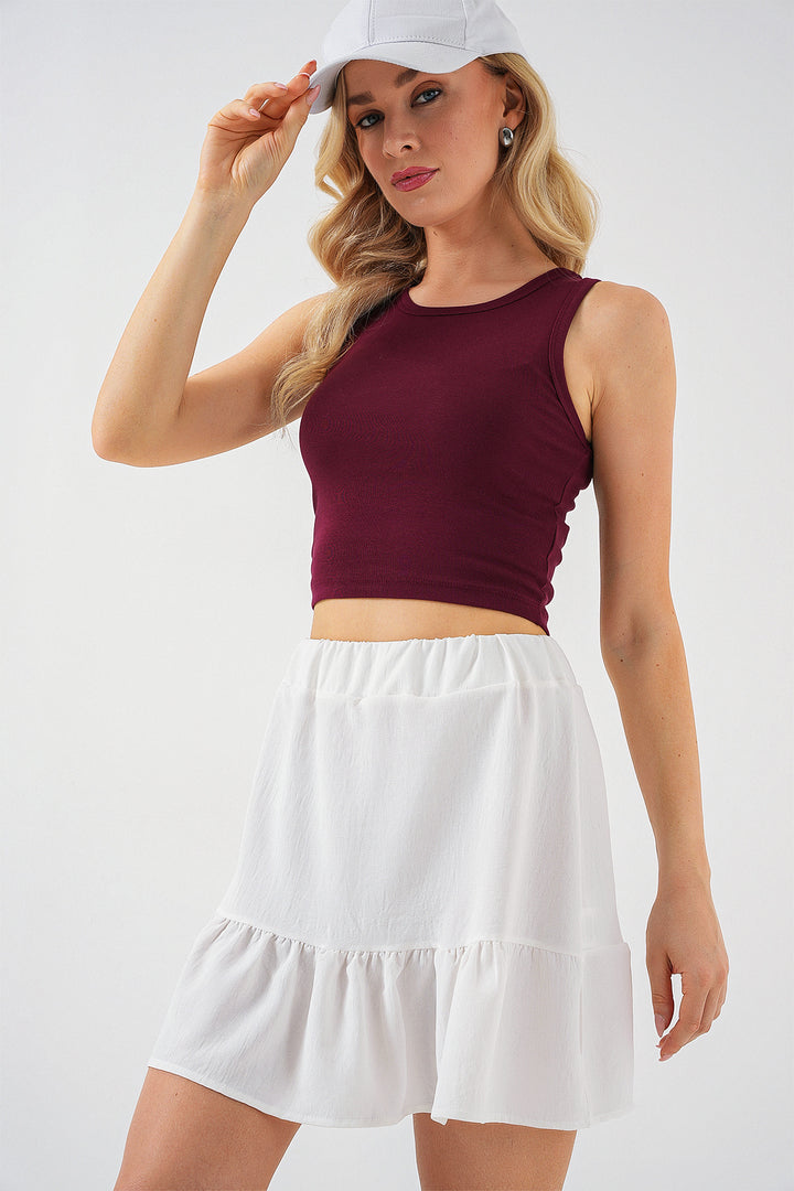 BGD Women Woman Ayrobin Mini Skirt 8054 - White - Ecatepec