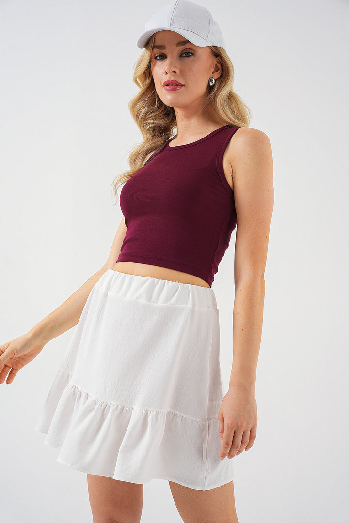 BGD Women Woman Ayrobin Mini Skirt 8054 - White - Ecatepec