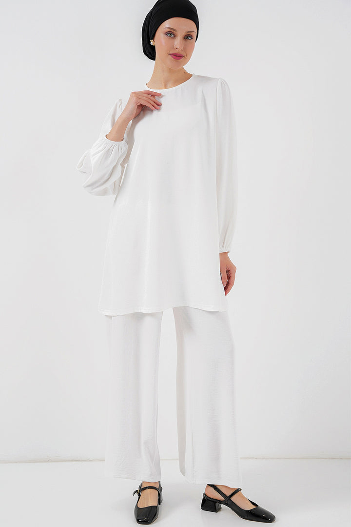 BGD Women Woman Ayrobin Tunic Pants Top Set 6712 - White - Caerphilly