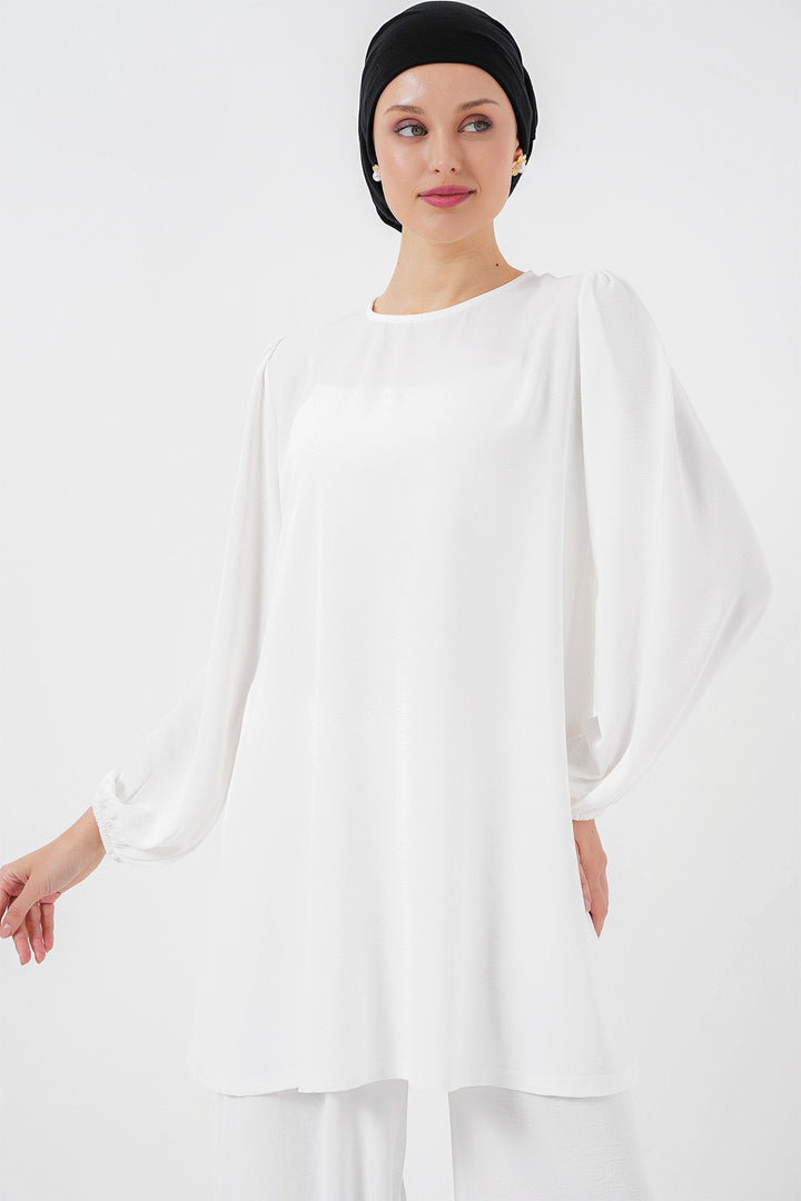 BGD Women Woman Ayrobin Tunic Pants Top Set 6712 - White - Caerphilly