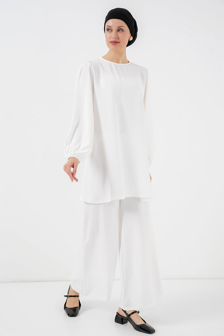 BGD Women Woman Ayrobin Tunic Pants Top Set 6712 - White - Caerphilly