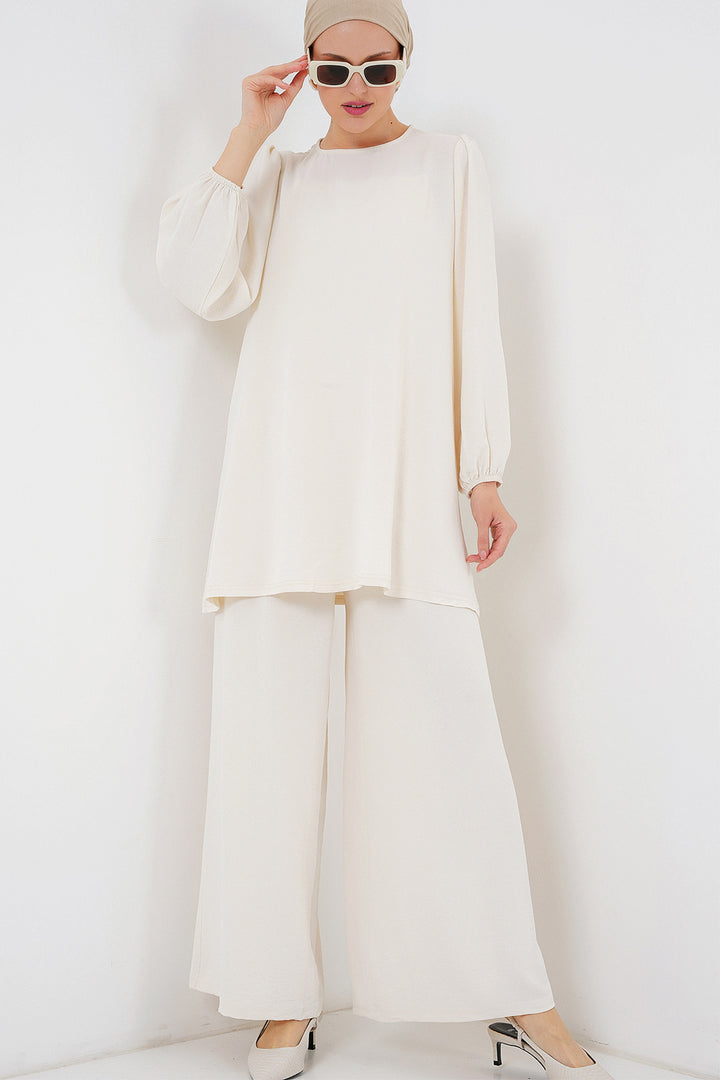 BGD Women Woman Ayrobin Tunic Pants Top Set 6712 - Ecru - Somerville