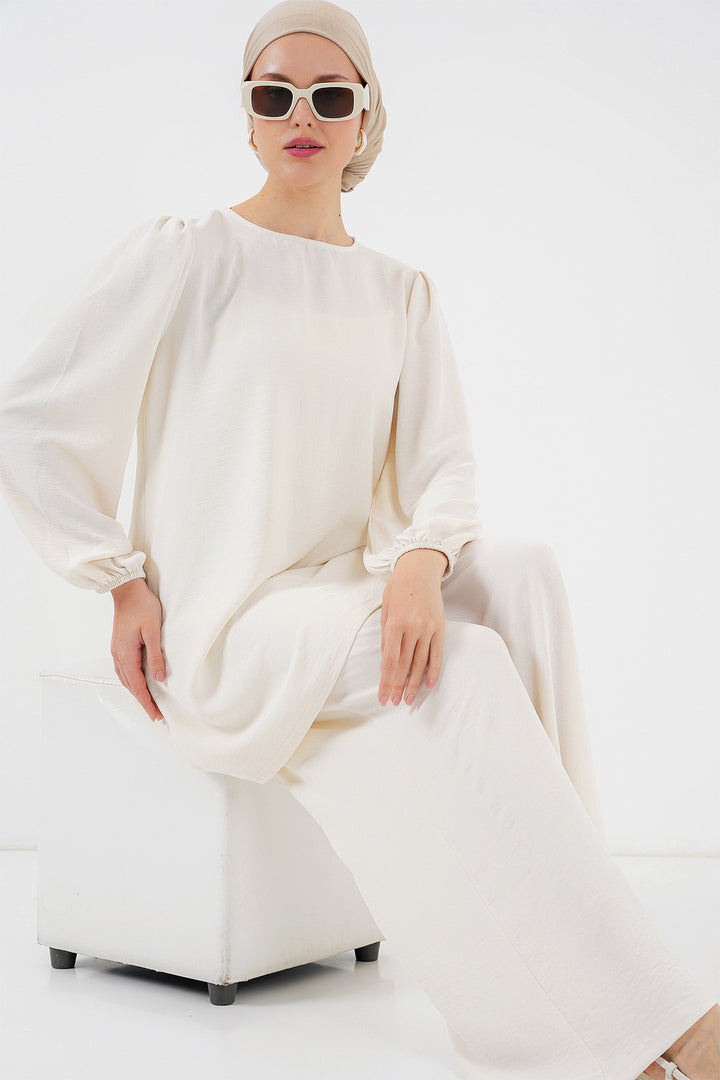 BGD Women Woman Ayrobin Tunic Pants Top Set 6712 - Ecru - Somerville